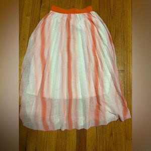 Sans Souci Women’s Midi Skirt Peach Sz S  Pleated Lined  Glam Retro